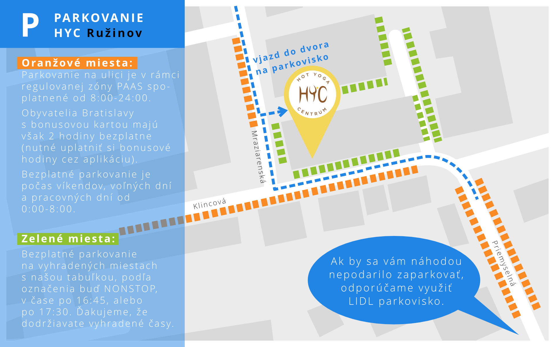 Mapa hyc ruzinov parkovanie